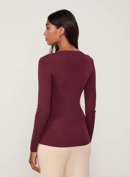 blusa tricot decote v animale jeans