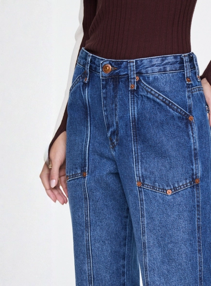 calça jeans reta rock rebites animale jeans