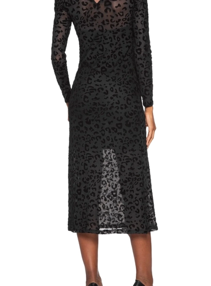 vestido midi devore onça ml animale jeans
