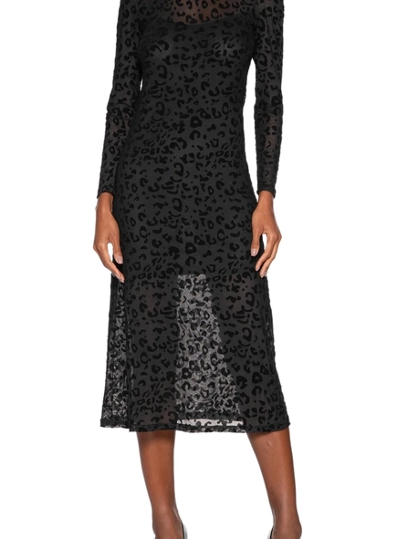 vestido midi devore onça ml animale jeans