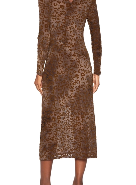 vestido midi devore onça ml animale jeans