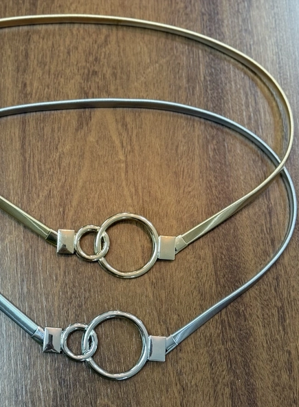 cinto metal flexível elos circle duplo