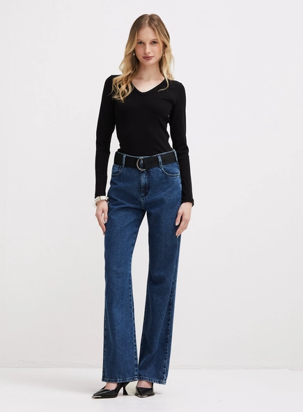 calça jeans raquel wide leg com cinto forum