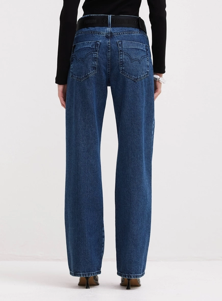calça jeans raquel wide leg com cinto forum