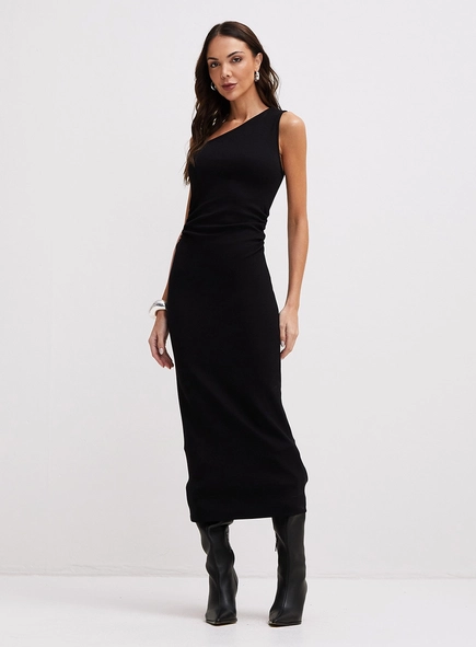 vestido midi um ombro forum