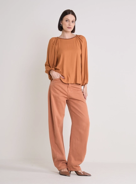 blusa crepe manga ampla forum