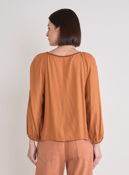 blusa crepe manga ampla forum