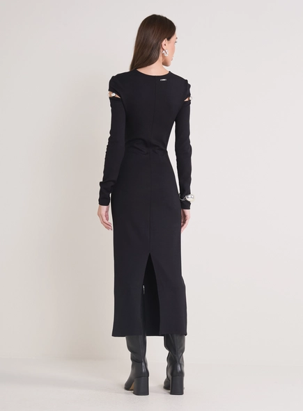 vestido midi manga longa esferas forum