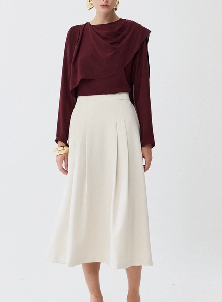 saia midi pregas elegance