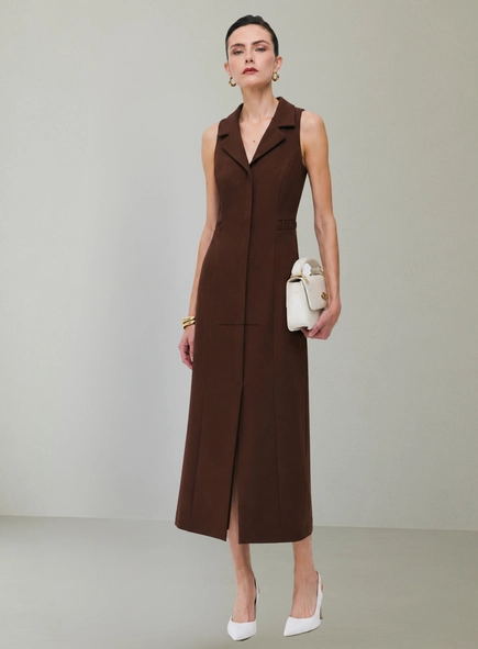 vestido midi alfaiataria belle