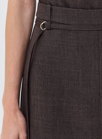 saia midi com cinto alfaiataria classic
