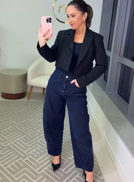blazer alfaiataria cropped chic