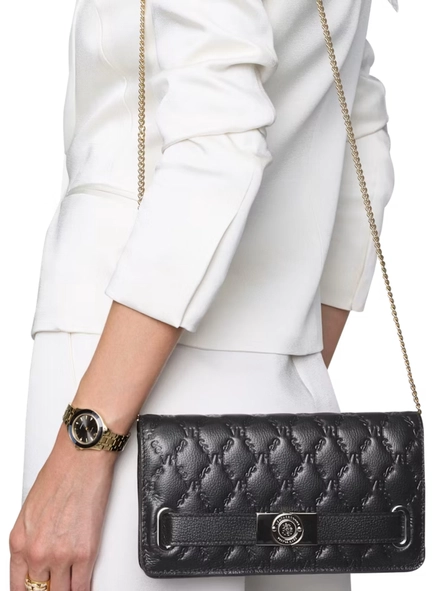 bolsa clucth belmont victor hugo vh elos couro black