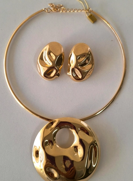 conjunto colar e brinco imperial organico