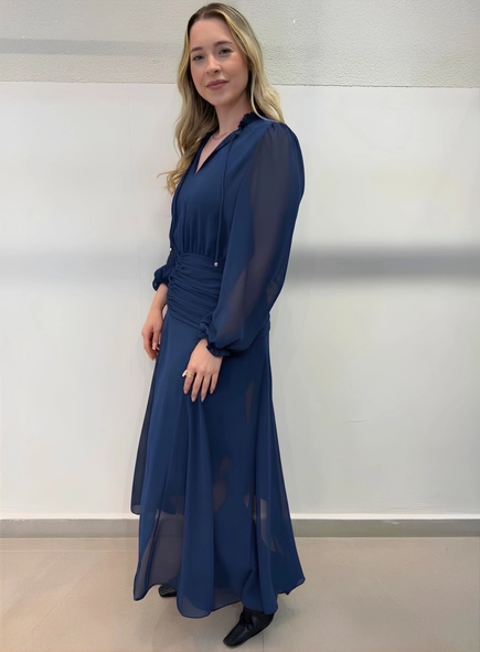 vestido midi ml pala drapeada