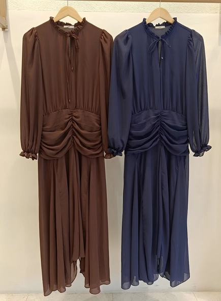 vestido midi ml pala drapeada
