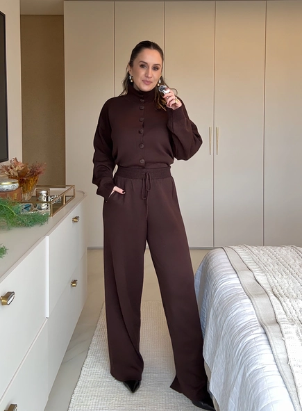 conjunto tricot calça e casaco viviane