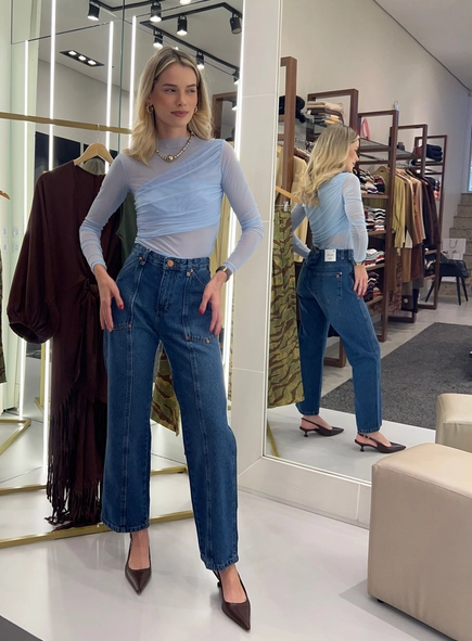 blusa ml tule dupla com top