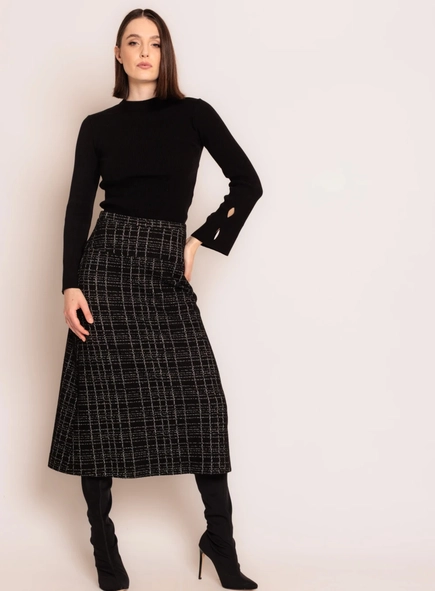 saia midi boucle borda barroca