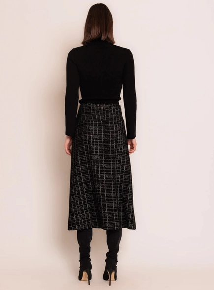 saia midi boucle borda barroca