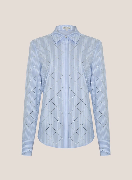 camisa ml matelassê de cristais dudalina