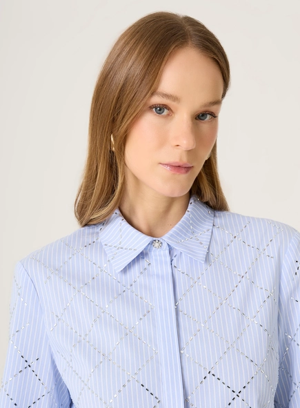 camisa ml matelassê de cristais dudalina
