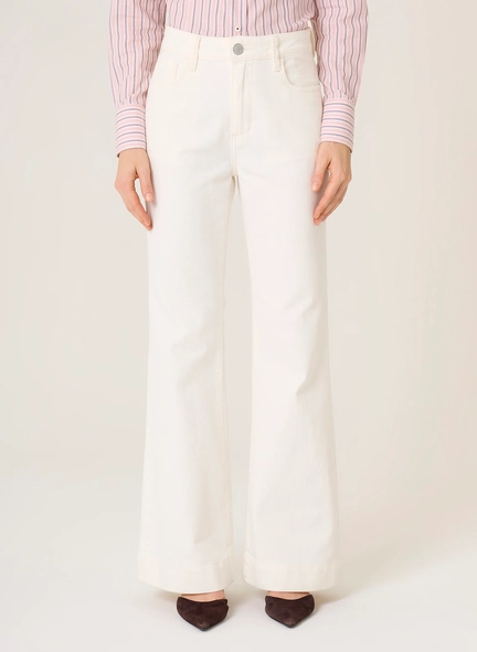 calça sarja ana flare comf dudalina