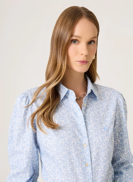 camisa ml slim est floral dudalina
