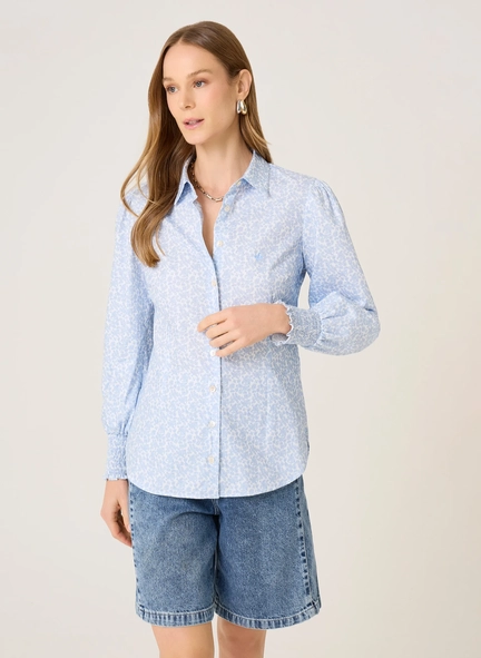 camisa ml slim est floral dudalina