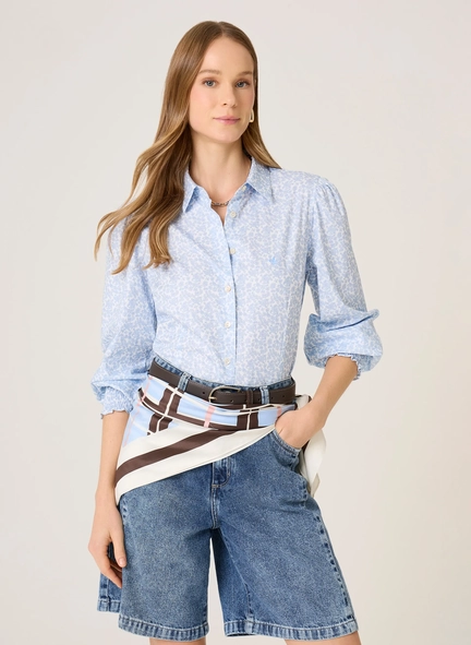 camisa ml slim est floral dudalina