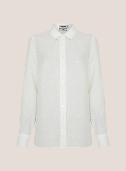 camisa ml regular linho colo dudalina