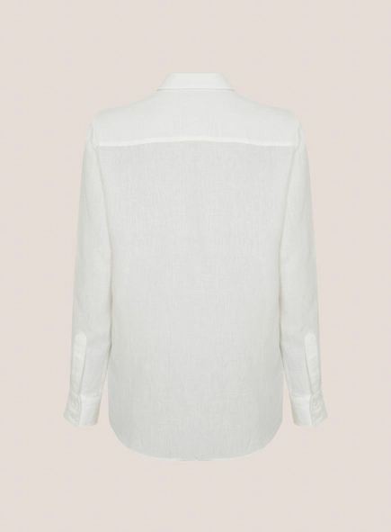 camisa ml regular linho colo dudalina