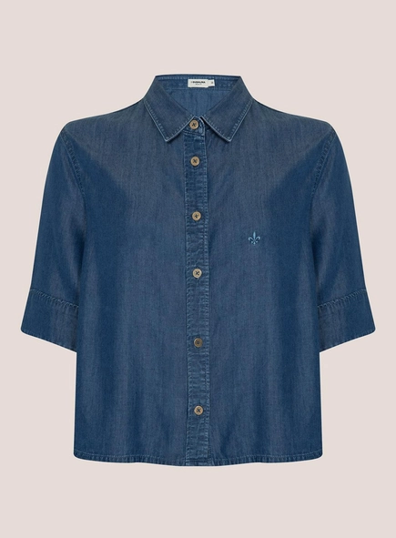 camisa jeans mc cropped lioc dudalina