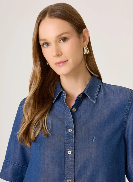camisa jeans mc cropped lioc dudalina