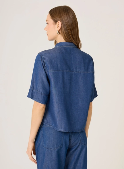 camisa jeans mc cropped lioc dudalina