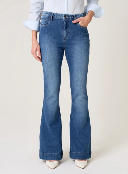 calça jeans raquel flare dudalina