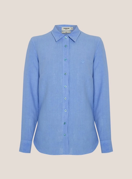 camisa ml regular linho colo dudalina