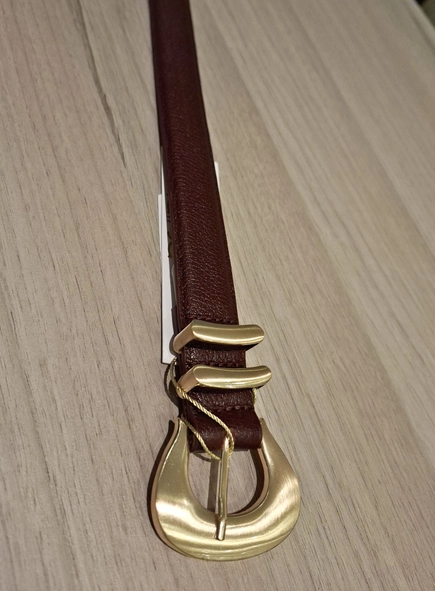 cinto couro brushed gold 3cm