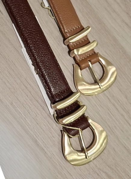 cinto couro brushed gold 3cm