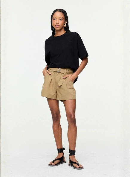 short com cinto animale jeans