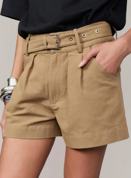 short com cinto animale jeans