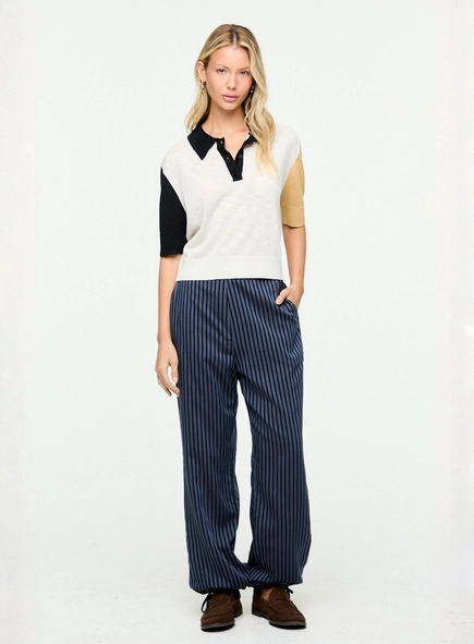 calça balloon listrada animale jeans