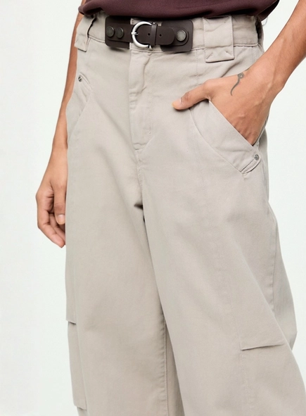 calça sarja barrel cinto destac animale jeans