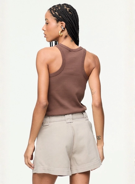 short sarja cintura alta cinto destac animale jeans