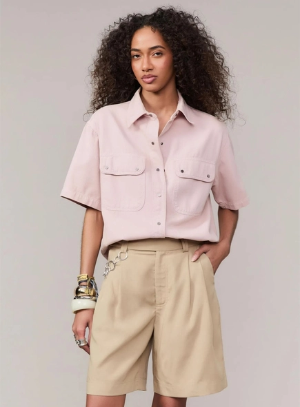 short alfaiataria marieta animale jeans