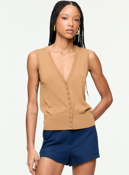colete tricot com botão animale jeans