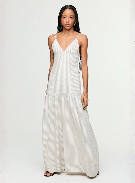 vestido midi recortes listras animale jeans
