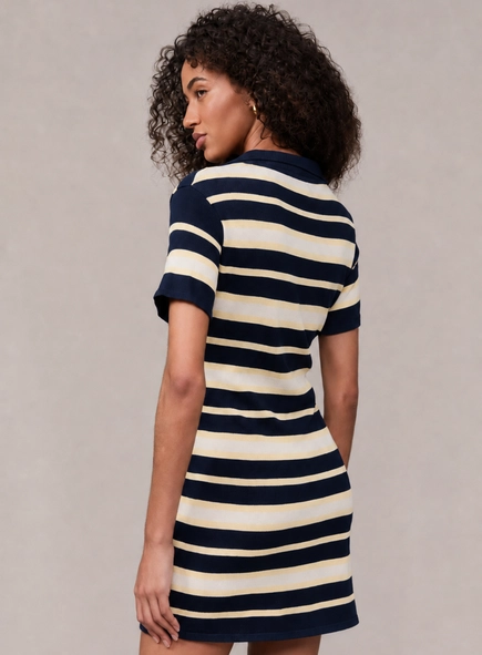vestido tricot bicolor animale jeans