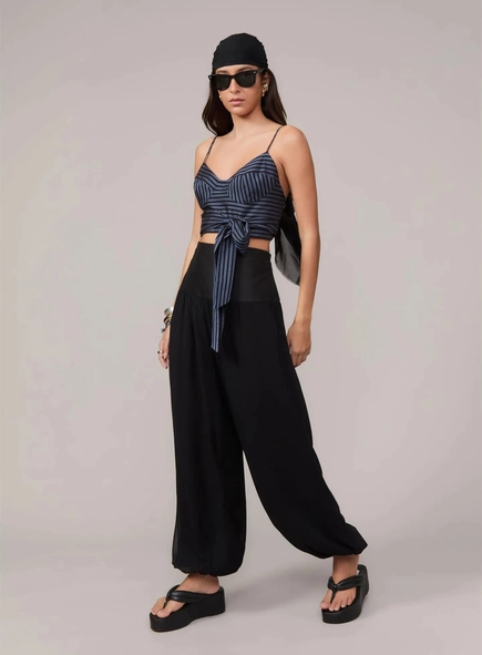 top listrado recortes animale jeans