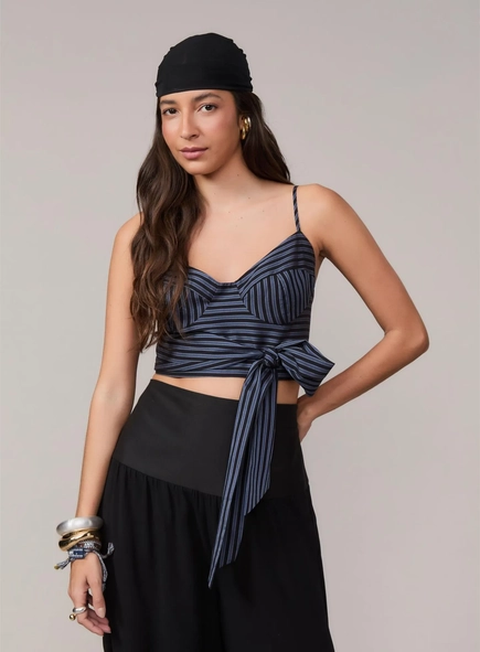 top listrado recortes animale jeans